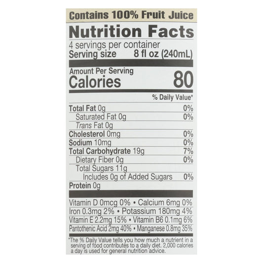 Lakewood Organic Pure Cranberry Juice, 32 fl oz, 6-Pack