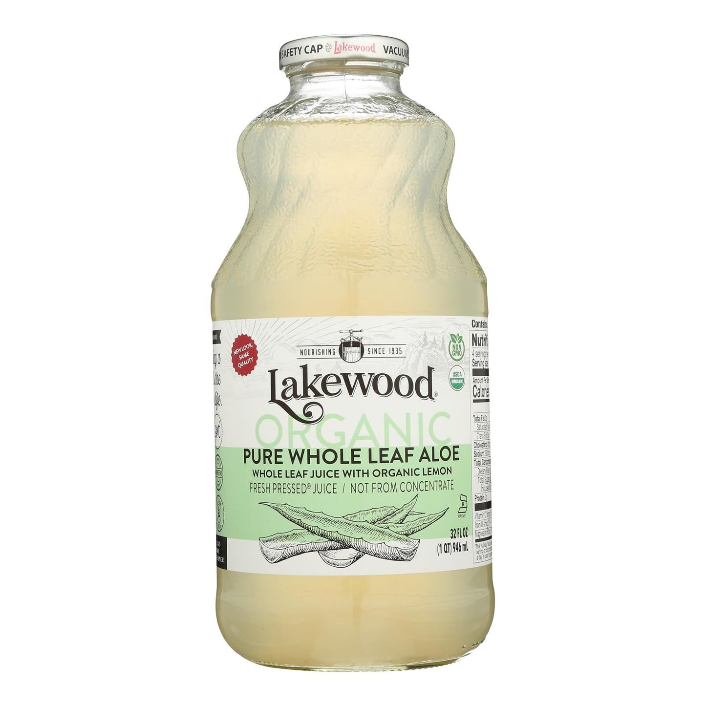 Lakewood Organic Aloe Juice with Lemon - 32 oz