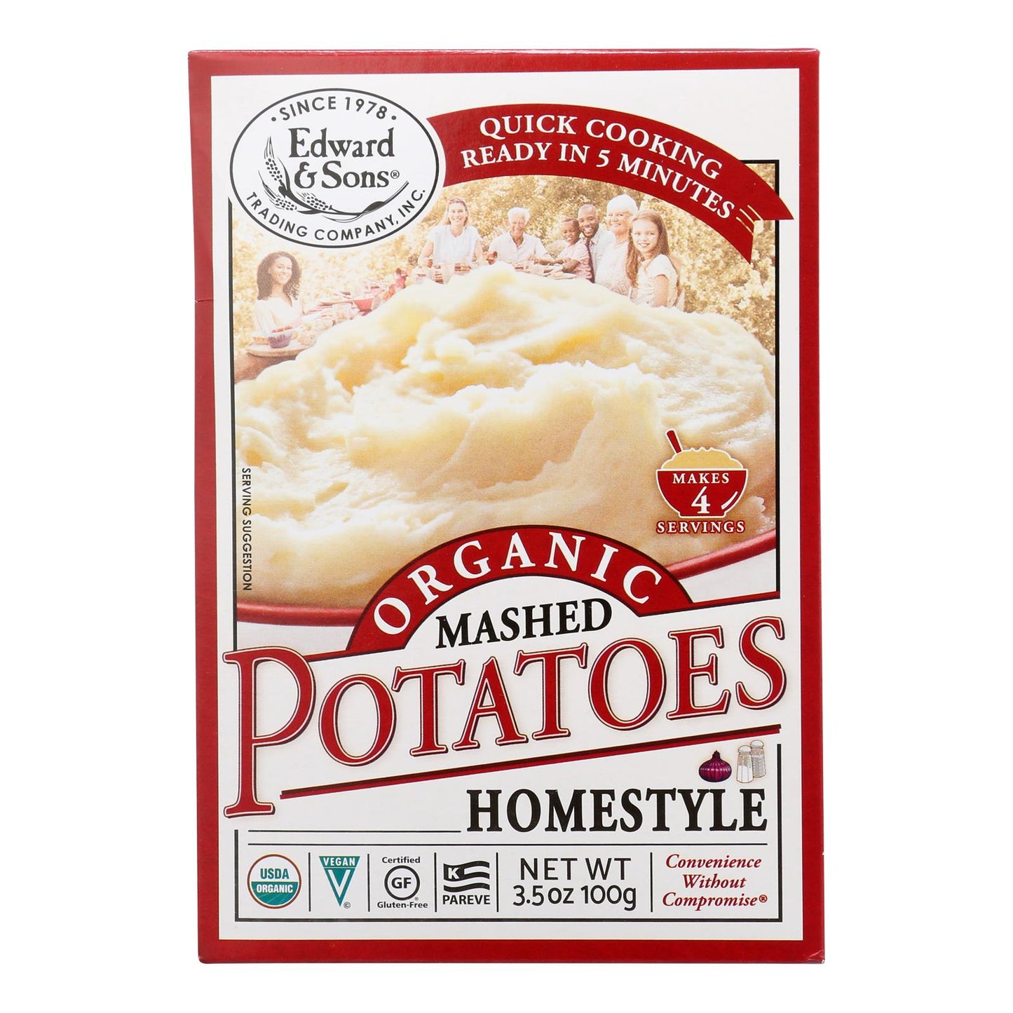 Edward & Sons Organic Home Style Mashed Potatoes, 6 Pack