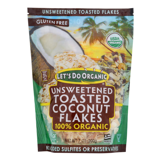 Let's Do Organics Toasted Coconut Flakes, 12 Pack, 7 Oz