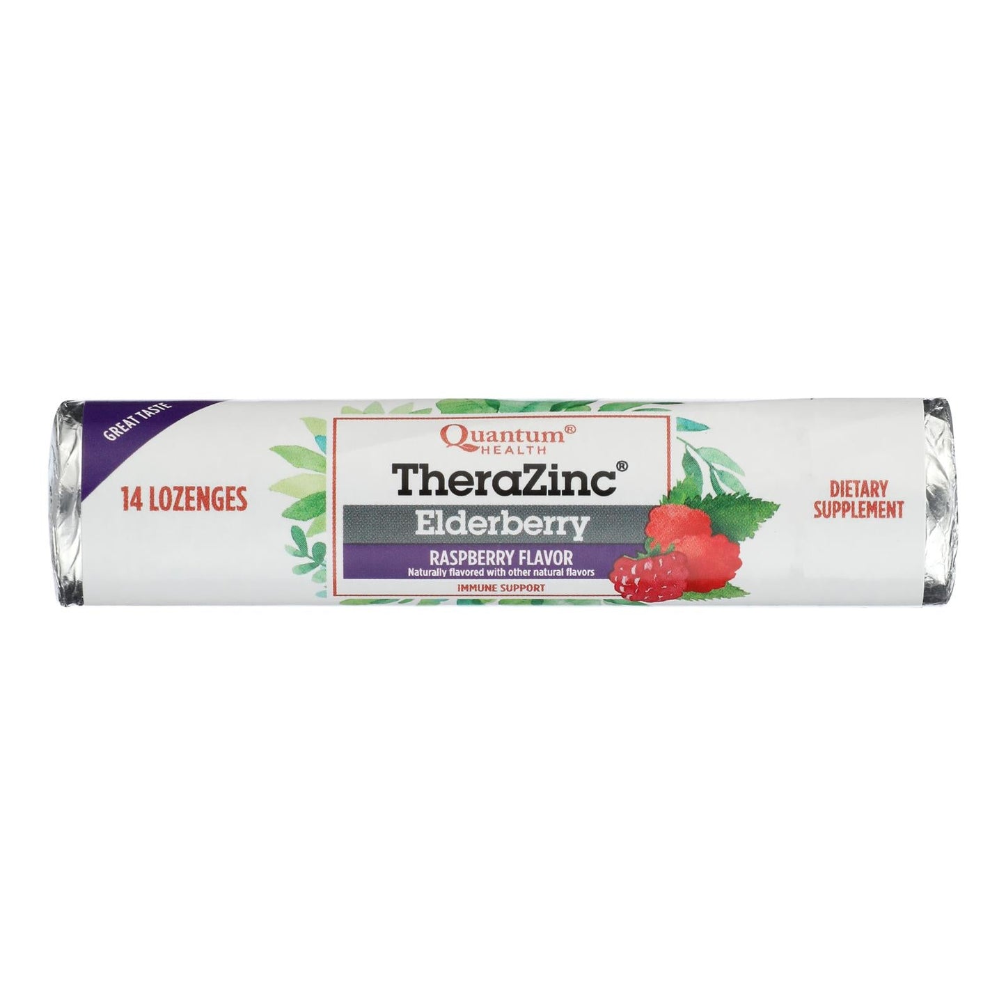 Quantum Zinc Lozenges Elderberry Raspberry - 1.2 Oz - Case Of 12