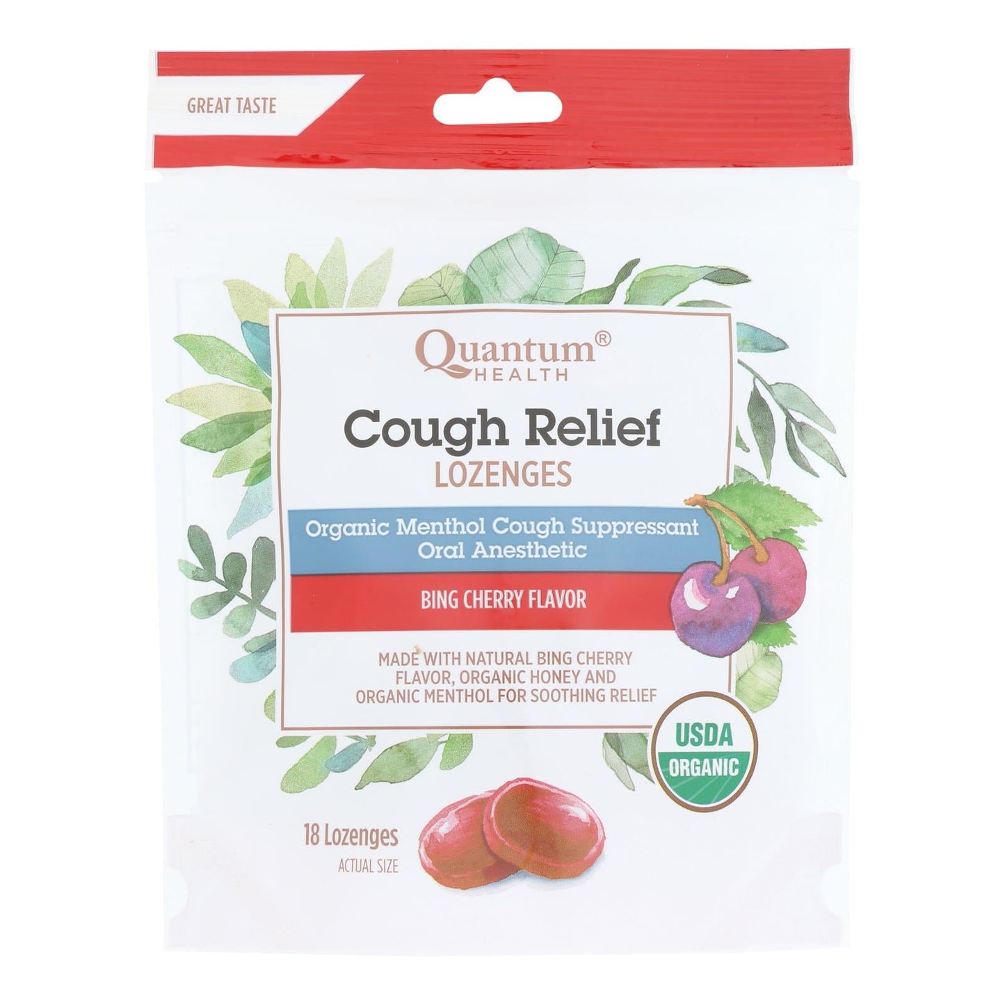 Organic Bing Cherry Cough Lozenges - 18 Count