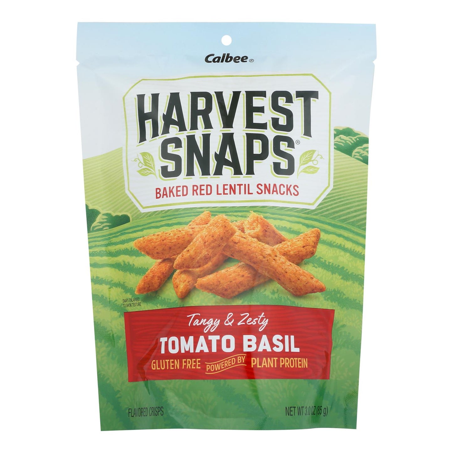 Calbee Snapea Crisp Tomato Basil Lentil Snaps 12-Pack