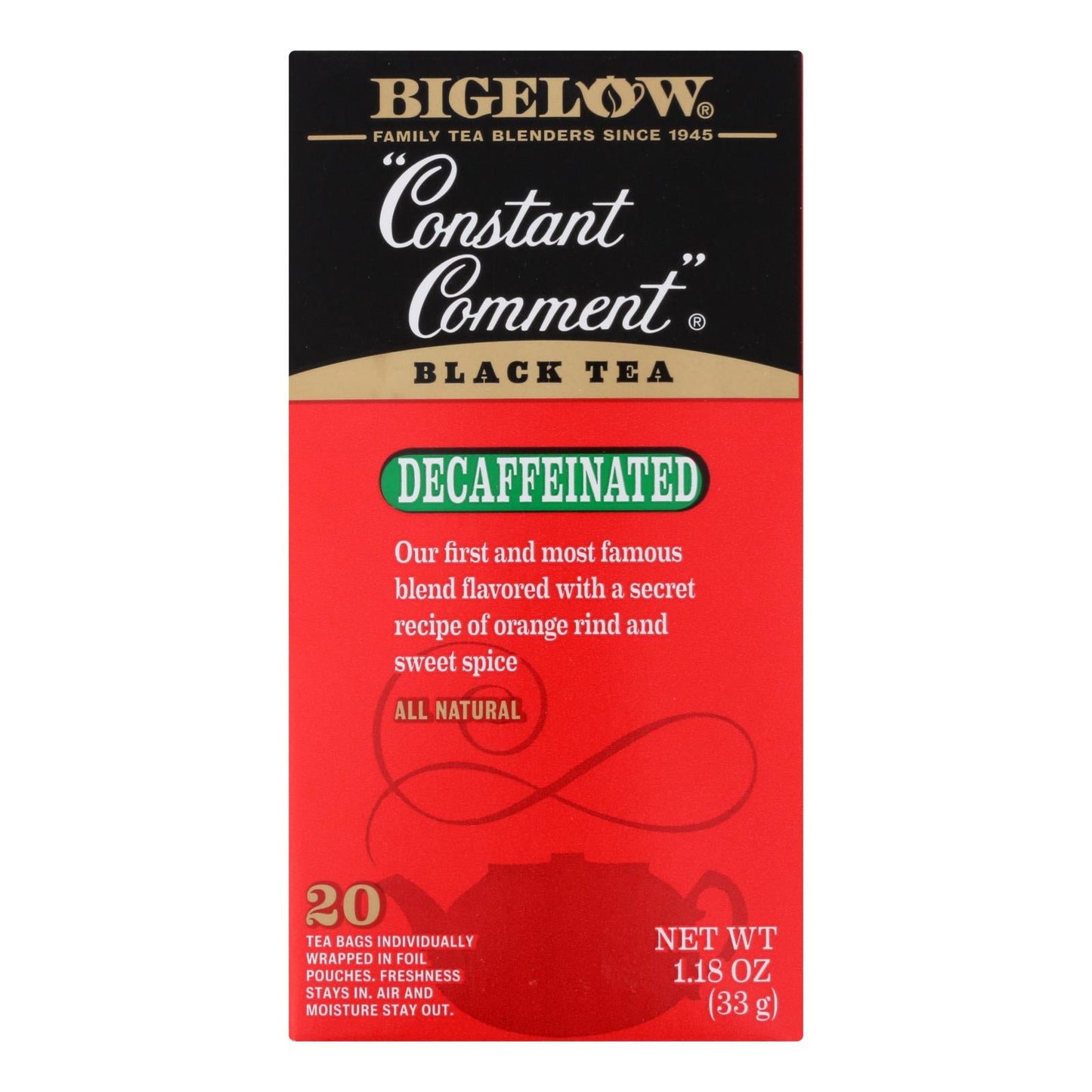 Bigelow Decaf Constant Comment Black Tea - 6x20 Bags