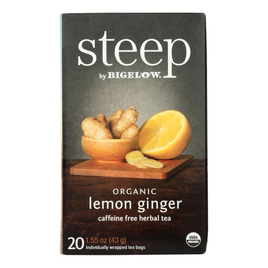 Steep By Bigelow Organic Lemon Ginger Tea, 6 Pack (20 Bags)