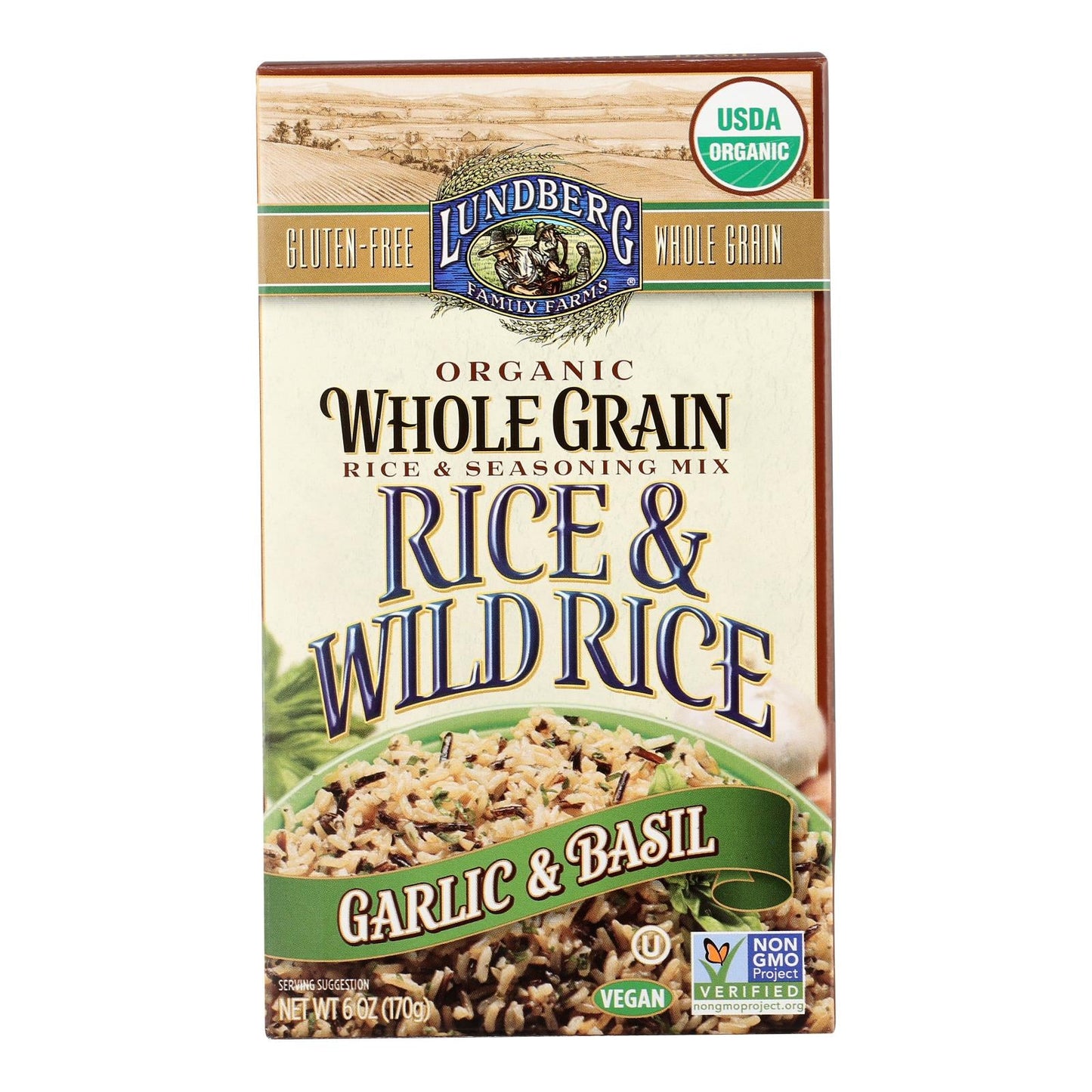 Lundberg Whole Grain & Wild Rice - 6 Pack, 6 Oz Each