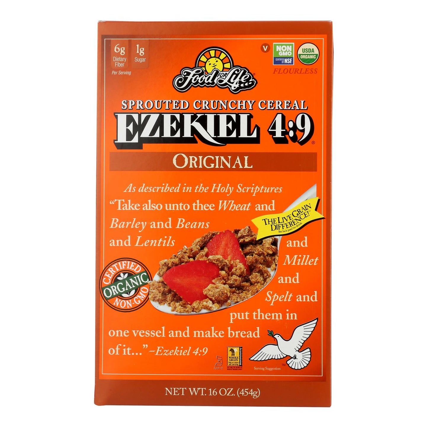 Ezekiel 4-9 Organic Sprouted Whole Grain Cereal, 16oz, 6-Pack