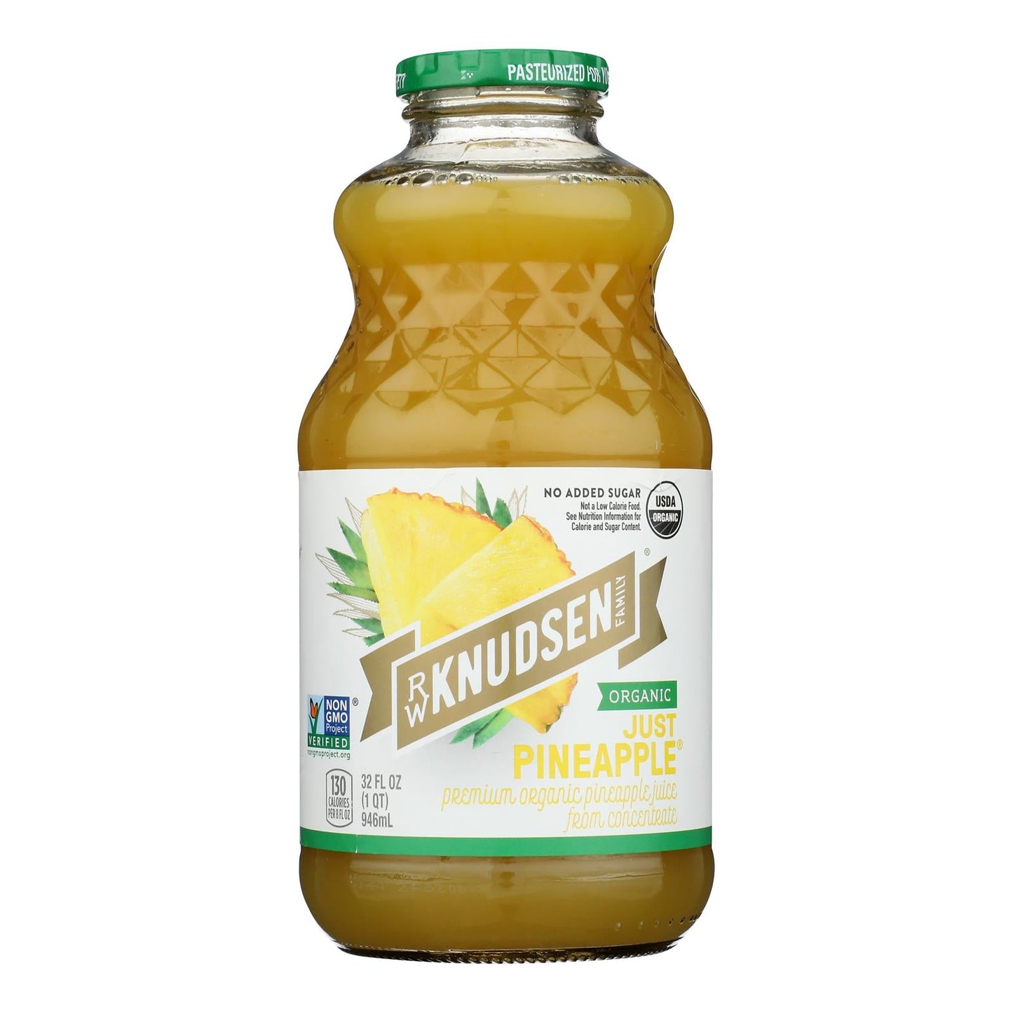 R.W. Knudsen Organic Pineapple Juice, 32 fl oz, Pack of 6