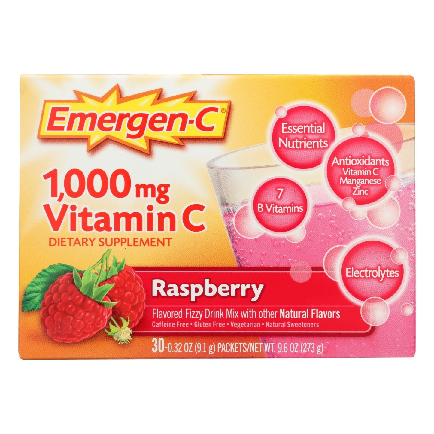 Emergen-C - Emergen-C Raspberry - Case of 3-30 Count