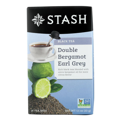 Stash Earl Grey Black Tea, Double Bergamot, 6 Packs, 18 Bags