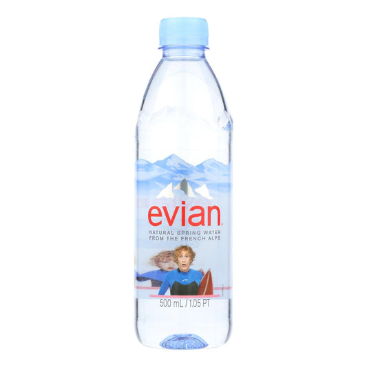 Evian Spring Water, 500ml Bottles, Case of 24