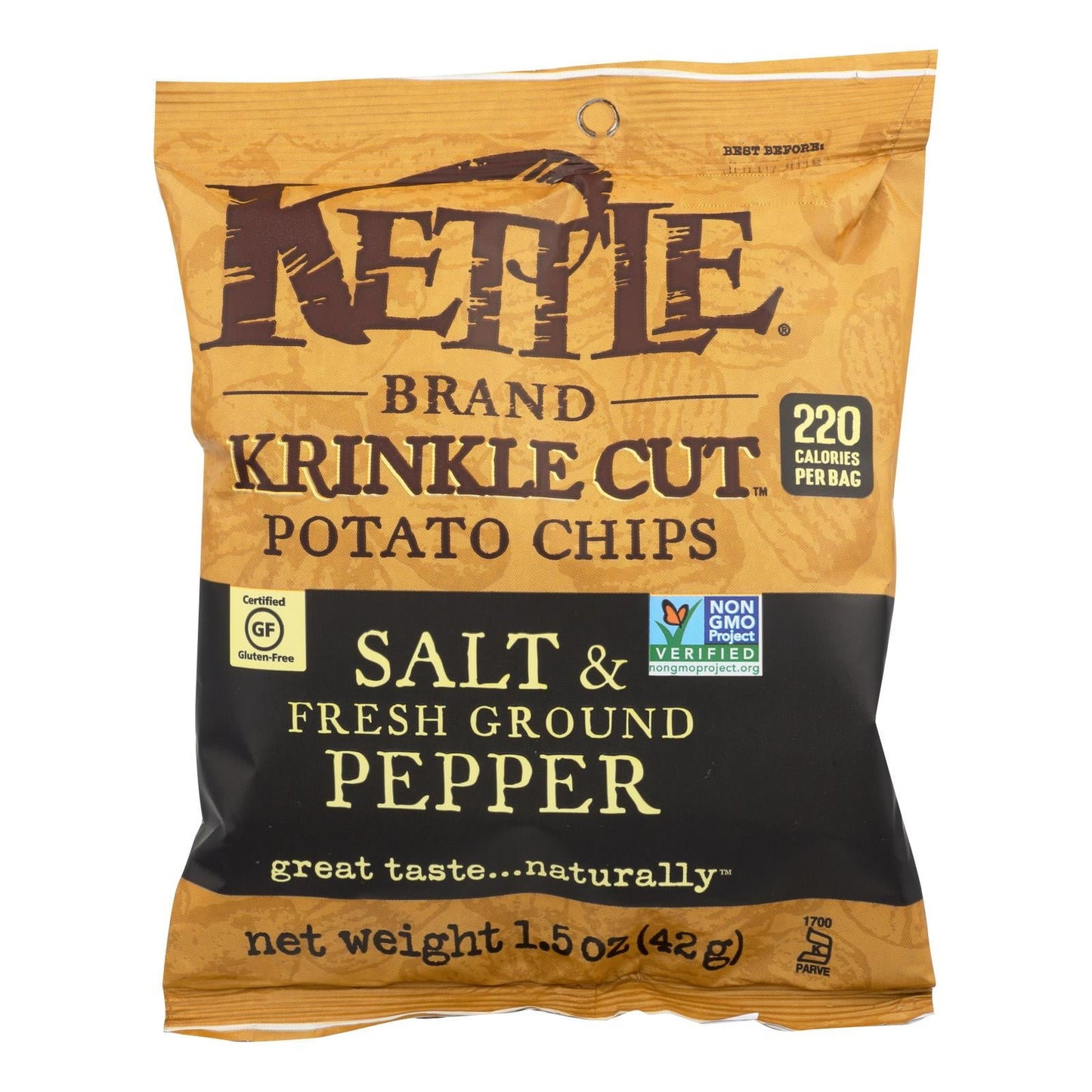 Kettle Chips Sea Salt & Black Pepper, 24 Pack, 1.5 Oz Each