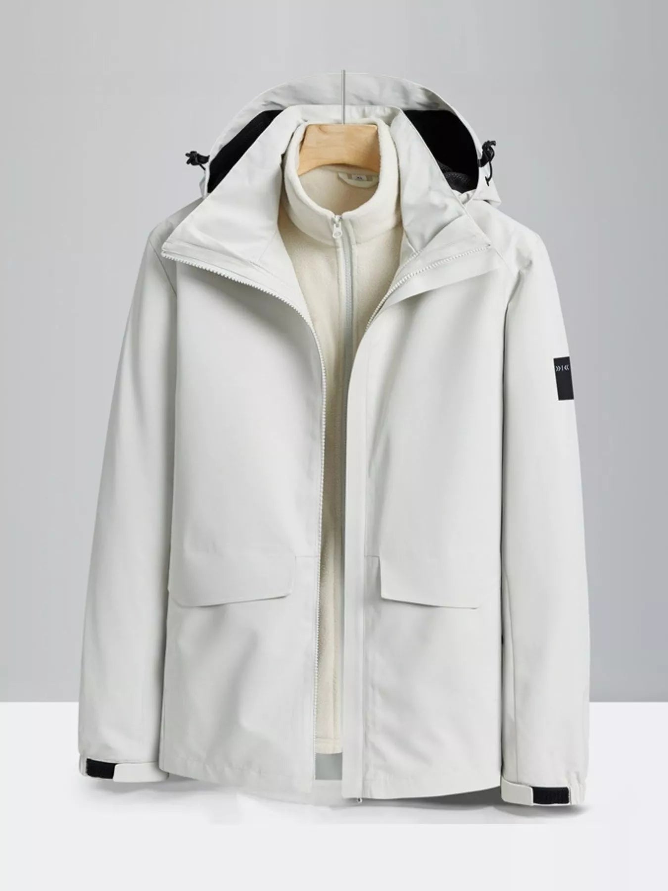 Men's Plus Size Zip Up Waterproof Hooded Jacket
