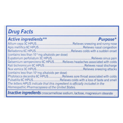 Boiron - Coldcalm Cold - 60 Tablets