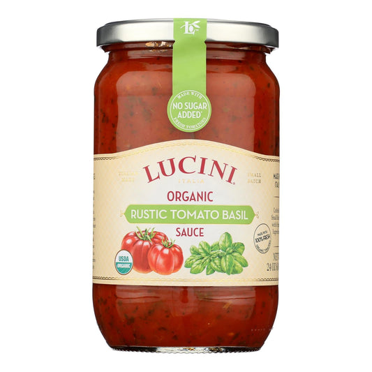 Lucini Organic Tomato Basil Pasta Sauce, 6 Pack - 24 oz Each