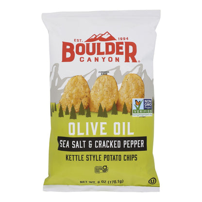 Boulder Canyon Olive Oil Chips, Sea Salt & Pepper, 12-Pack