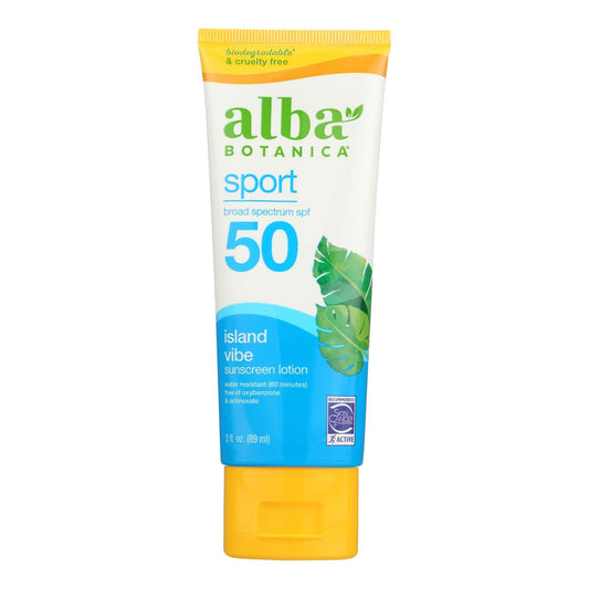 Alba Botanica Sport SPF 50 Sunscreen Lotion, 3 fl oz