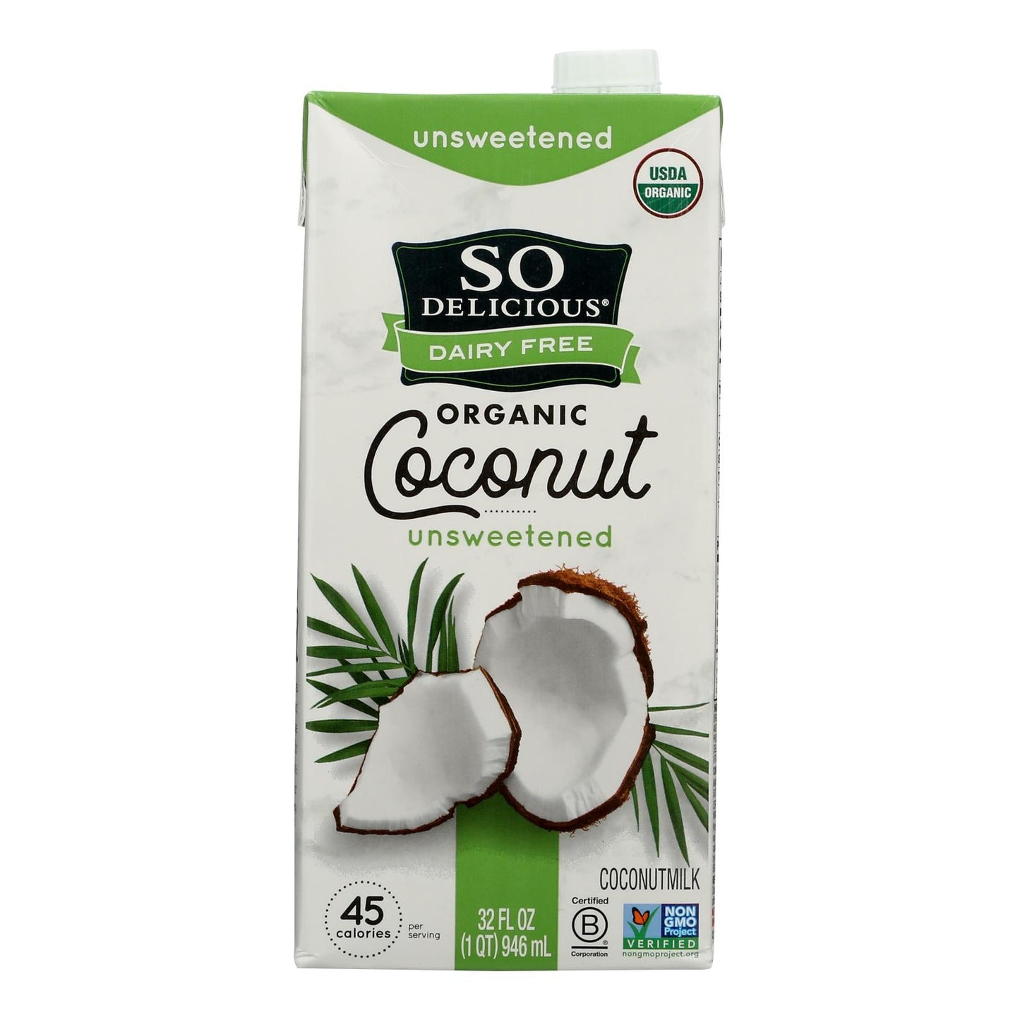 So Delicious Unsweetened Coconut Milk - 32 Fl Oz, Case of 12