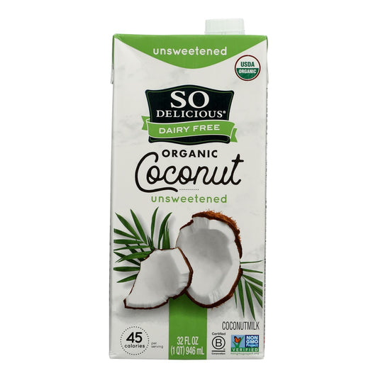 So Delicious Unsweetened Coconut Milk - 32 Fl Oz, Case of 12