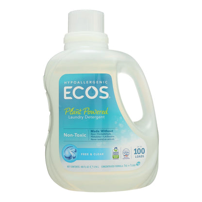 Ecos Ultra Natural Laundry Detergent, Free & Clear, 4x100oz