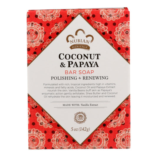 Nubian Heritage Coconut Papaya Soap with Vanilla - 5 Oz