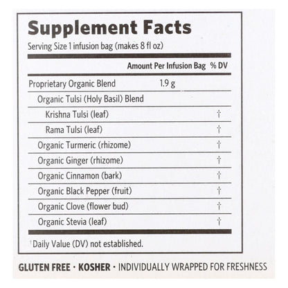 Organic India Tulsi Turmeric Ginger Tea, 18 Bags, 6-Pack