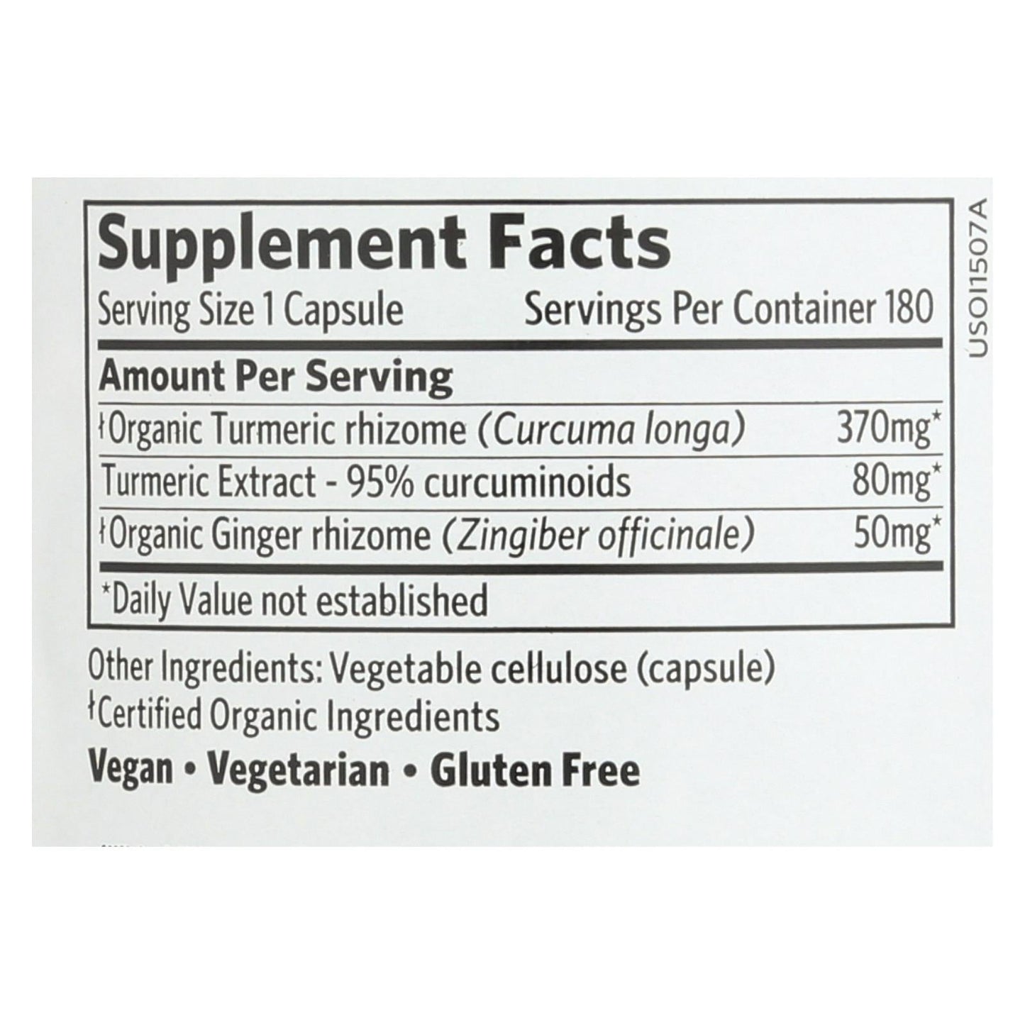 Organic India USA Turmeric Supplement, 180 Vcaps