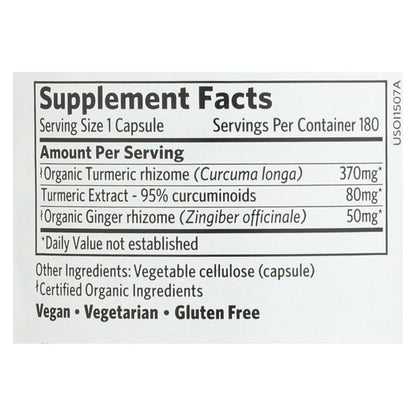 Organic India USA Turmeric Supplement, 180 Vcaps