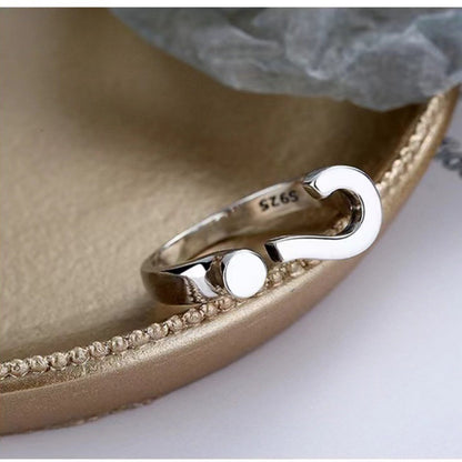 Question Mark Adjustable Open Ring