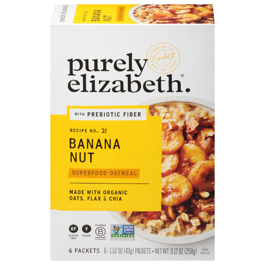 Purely Elizabeth Sugar-Free Banana Nut Oatmeal - 6 Pack