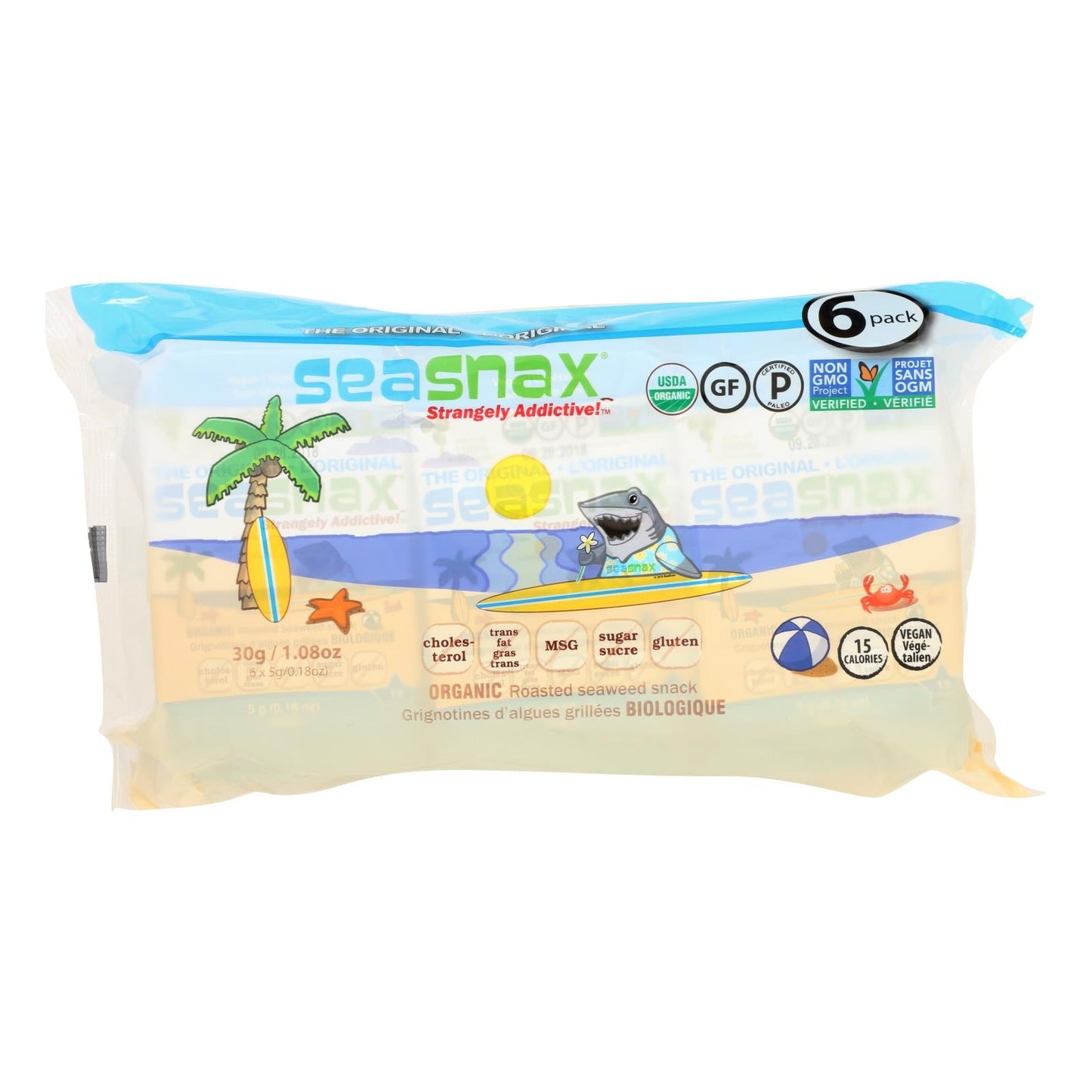 Seasnax Organic Seaweed Snack - Original - 12 Pack