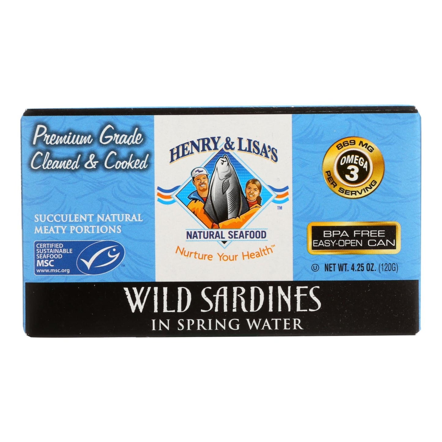 Henry & Lisa's Wild Sardines in Spring Water, 12-Pack, 4.25 oz