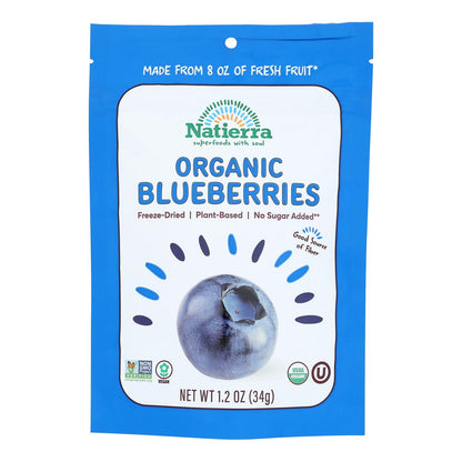 Natierra Organic Freeze-Dried Blueberries, 1.2 Oz, 12-Pack