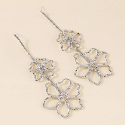 Alloy Flower Dangle Earrings