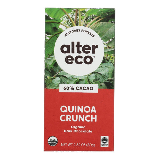 Alter Eco Organic Dark Quinoa Chocolate Bar, 2.82oz, 12-Pack