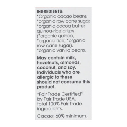 Alter Eco Organic Dark Quinoa Chocolate Bar, 2.82oz, 12-Pack