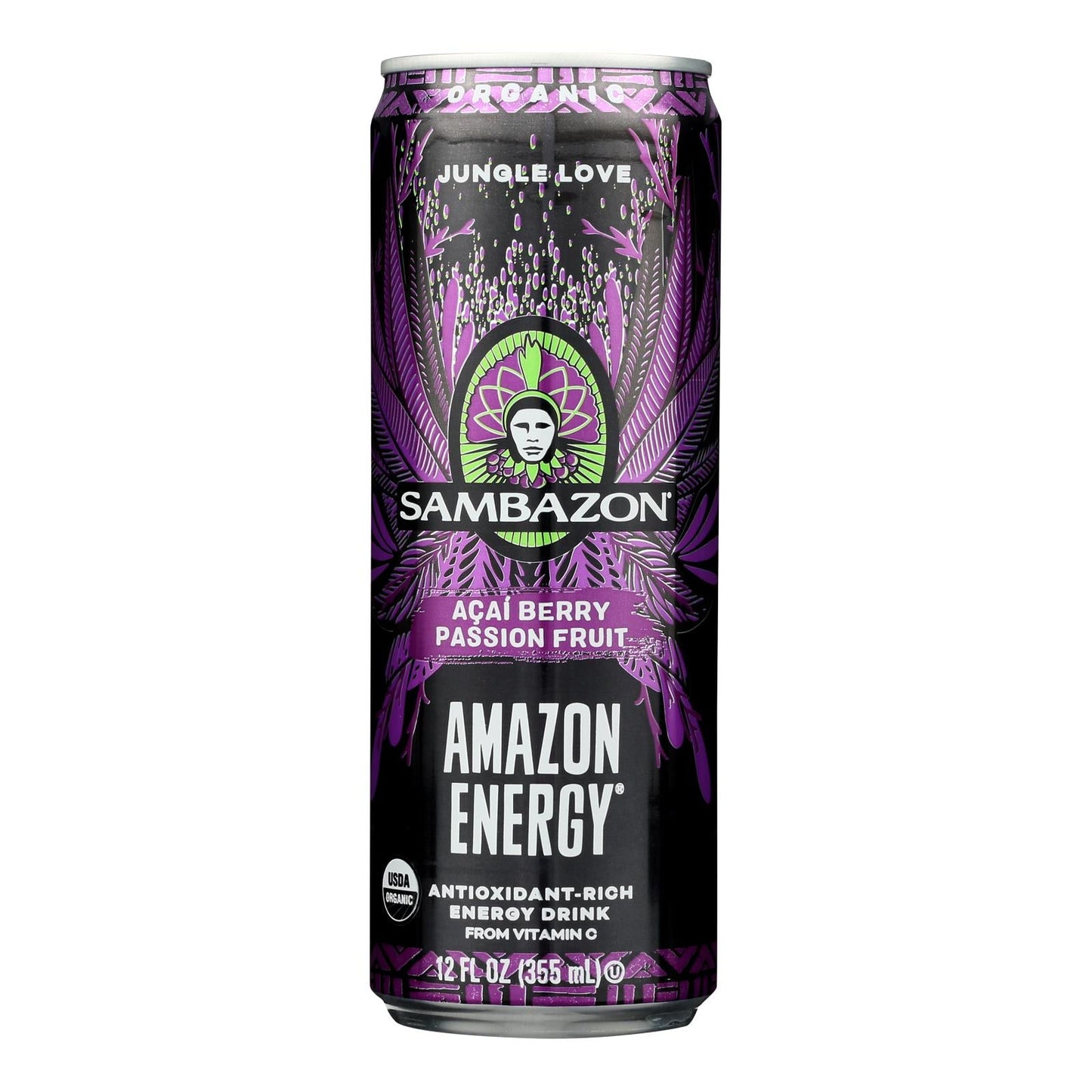 Sambazon Organic Energy Drink - Jungle Love, 12 Pack