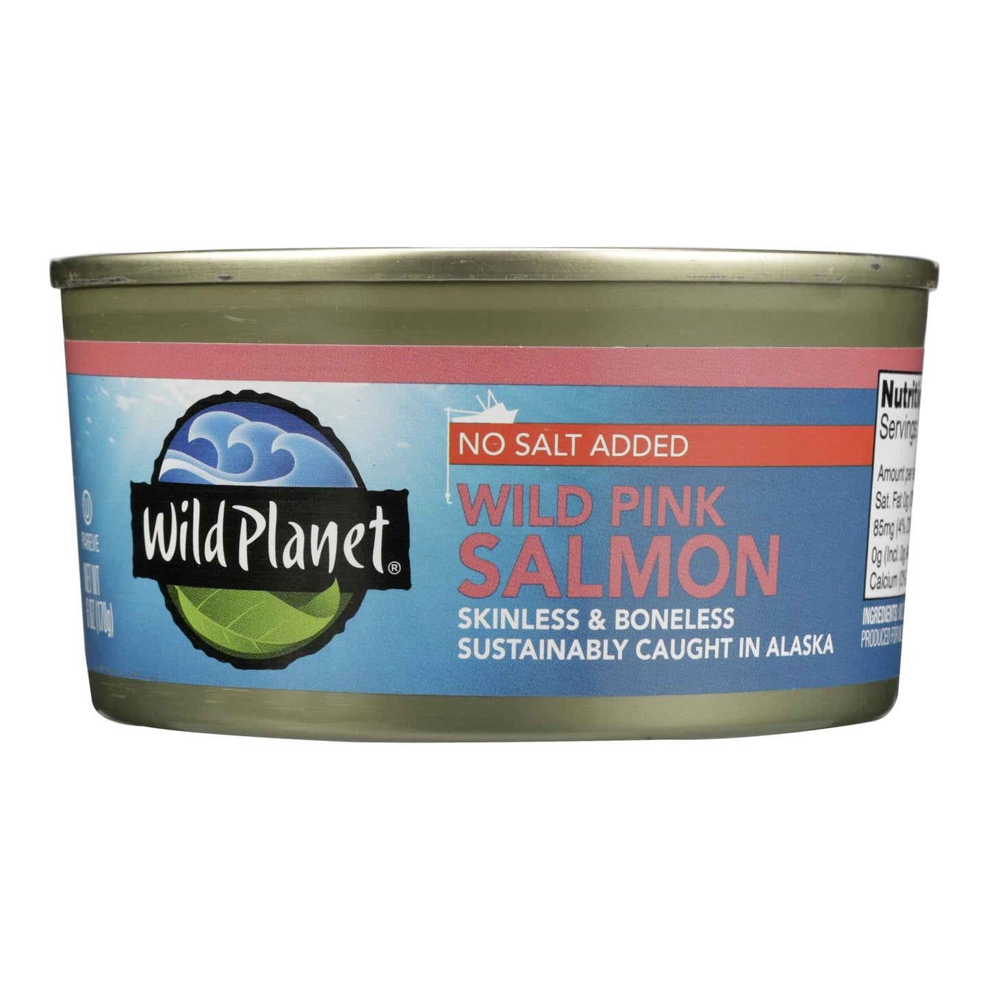 Wild Planet Alaskan Pink Salmon, No Salt, 12-Pack, 6 Oz