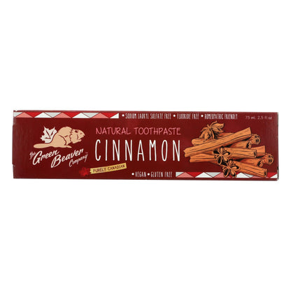 Green Beaver Cinnamon Toothpaste, 2.5 Fl Oz, Case of 1