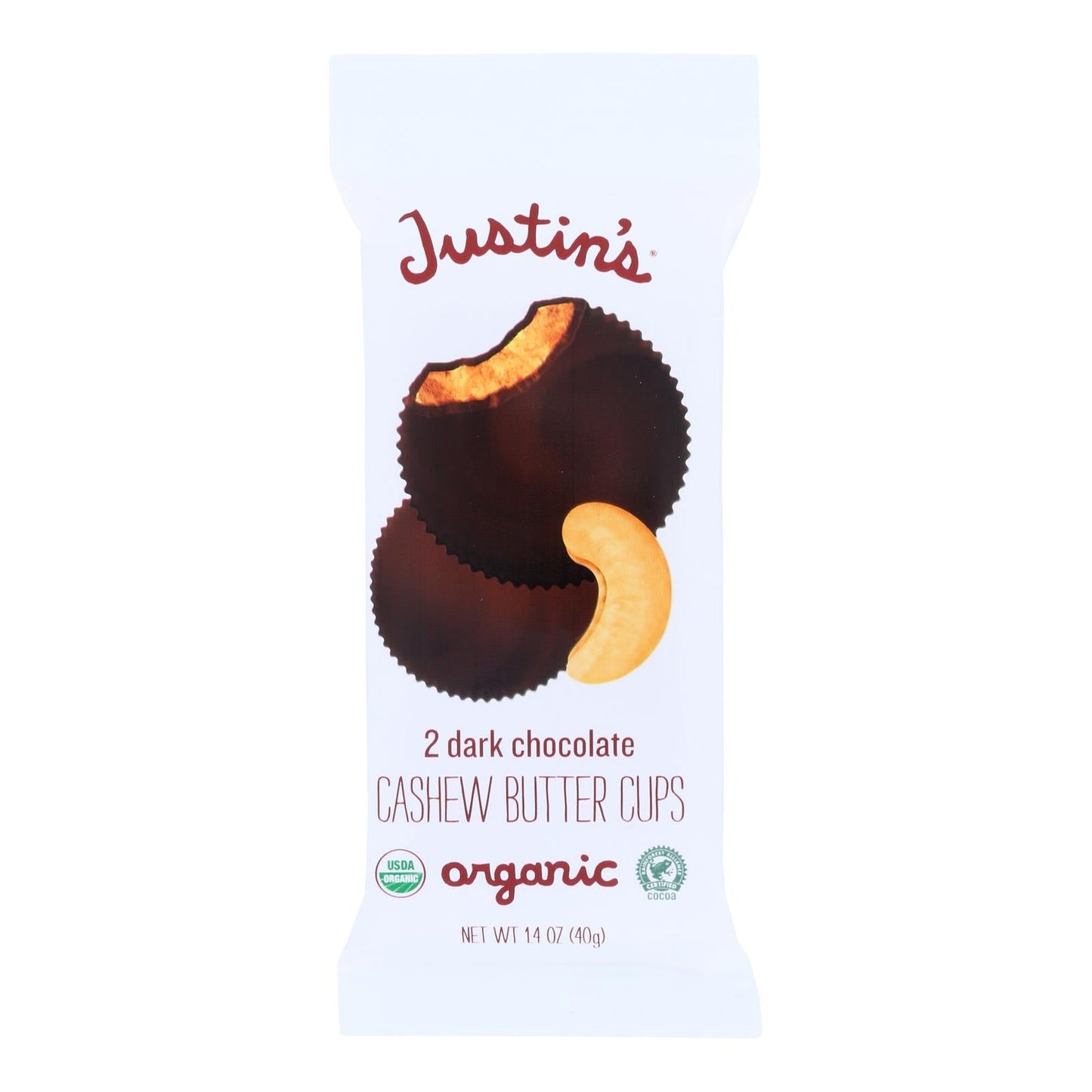 Justin's Dark Chocolate Cashew Butter Cups, 12-Pack