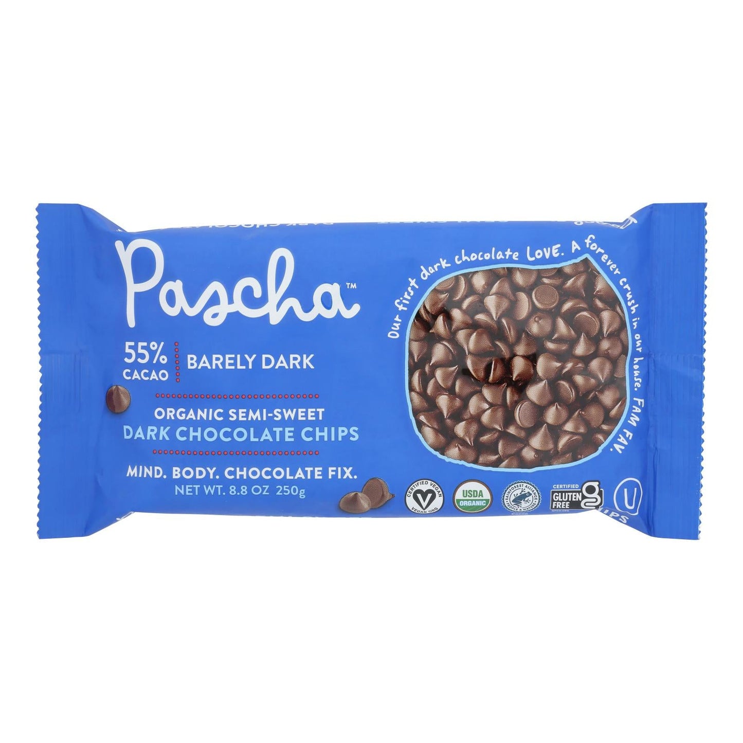 Pascha Semi-Sweet Dark Chocolate Chips, 6-Pack (8.8 oz)