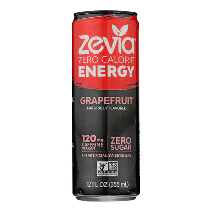 Zevia Zero Calorie Energy Drink Grapefruit 12-Pack 12oz