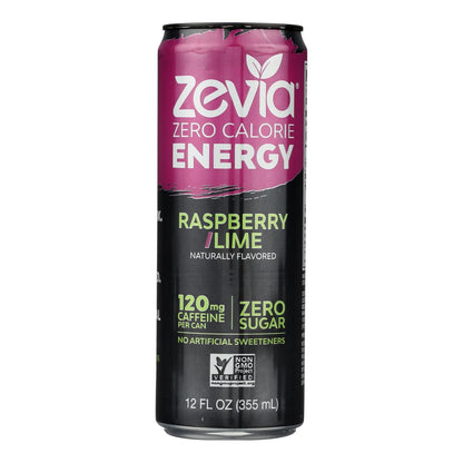 Zevia Raspberry Lime Energy Drink, 12 Pack, 12 fl oz