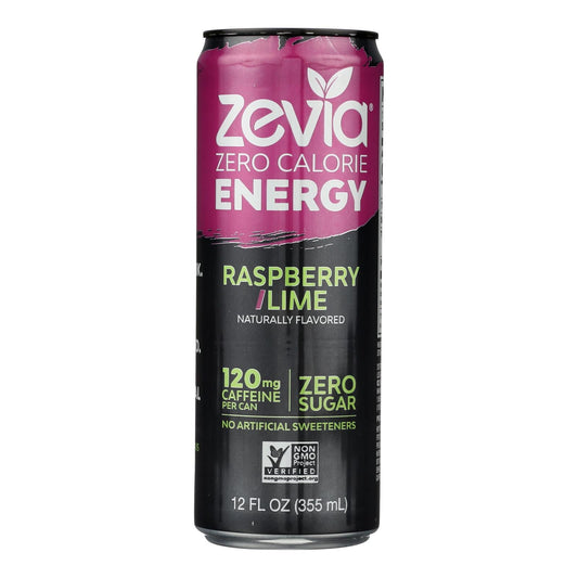 Zevia Raspberry Lime Energy Drink, 12 Pack, 12 fl oz