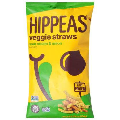 Hippeas - Veg Straw Sour Crm Onions - CS of 12-3.75 OZ