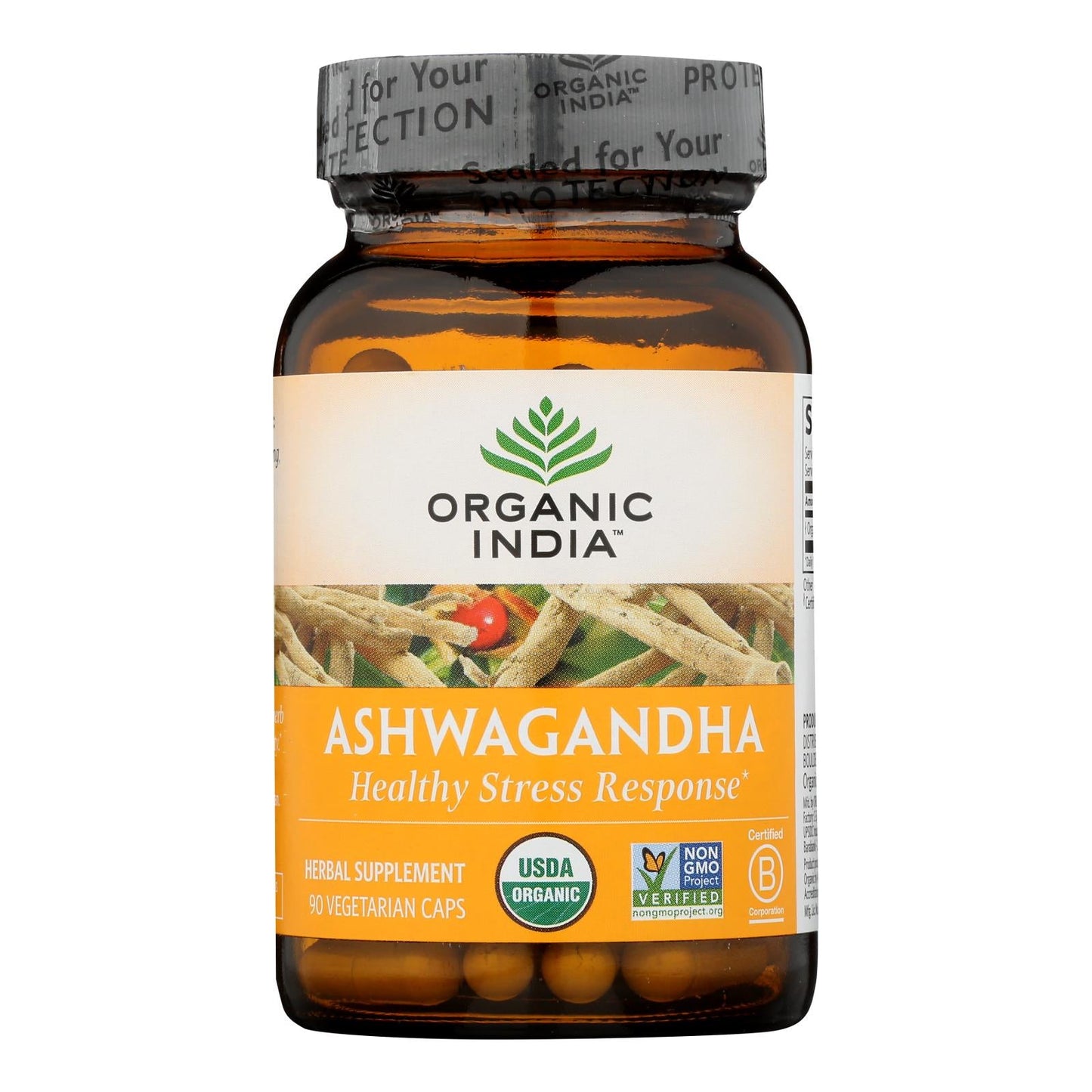 Organic India Ashwagandha Supplements - 90 Vcaps