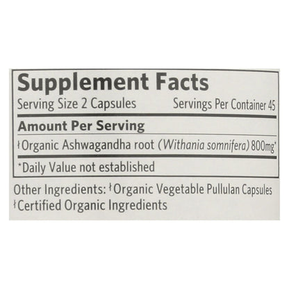 Organic India Ashwagandha Supplements - 90 Vcaps