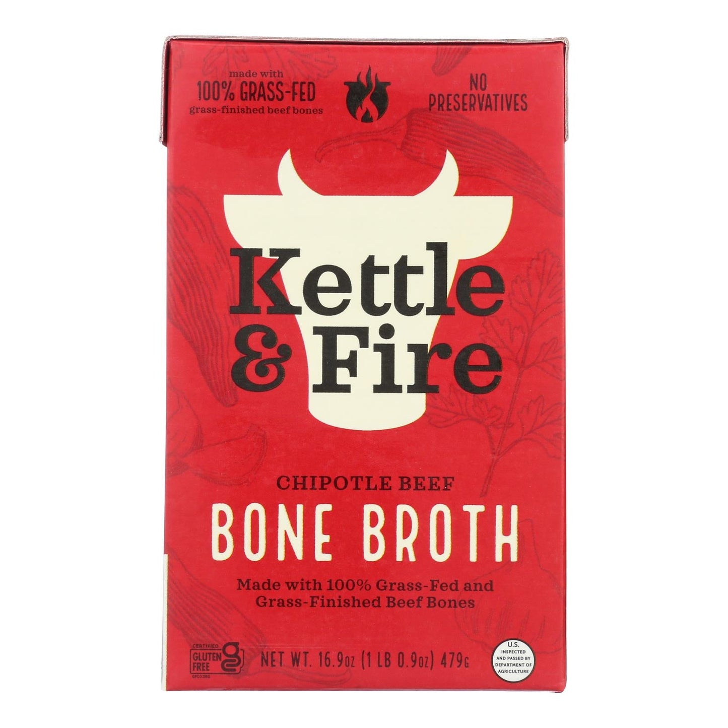 Kettle & Fire Chipotle Beef Bone Broth, 6 Pack, 16.9 Oz