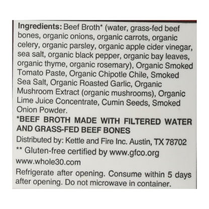 Kettle & Fire Chipotle Beef Bone Broth, 6 Pack, 16.9 Oz