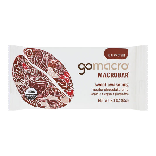 Gomacro Organic Mocha Chocolate Chip Bars, 12-Pack, 2.3 oz